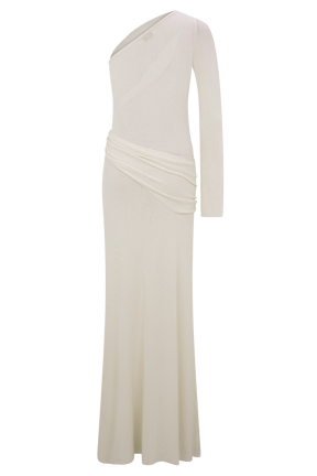 Alexius One Shoulder Knit Maxi Dress - Ivory