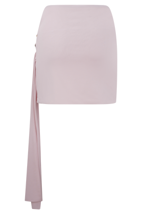 Alicent Slinky Beaded Mini Skirt - Pale Pink
