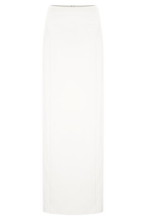 Alma High Waist Maxi Skirt - White