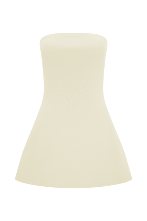 Anette Bandage Knit Strapless Top - Ivory