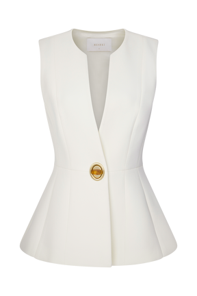 Angelie Suiting Vest Top - Ivory