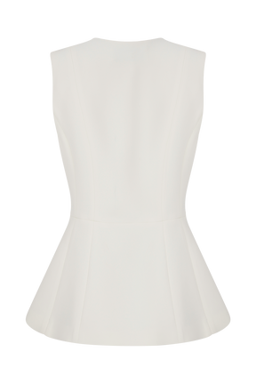 Angelie Suiting Vest Top - Ivory