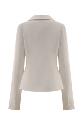 Annalee Cotton Beaded Tie Shirt - White