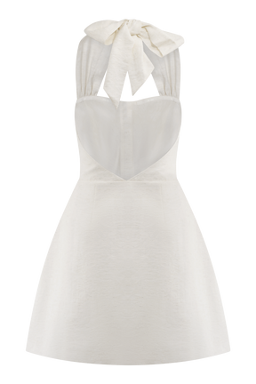 Anya Linen Halter Mini Dress - Oat Marle