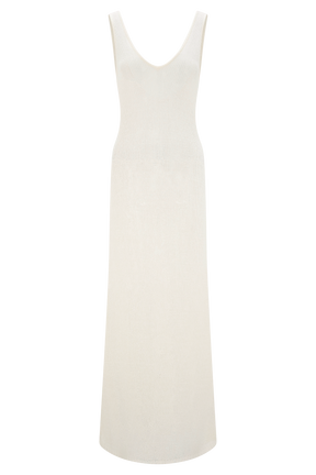 Ari Tape Yarn Knit Maxi Dress - White