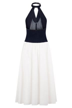 Ashwin Denim Cotton Midi Dress - Indigo Blue