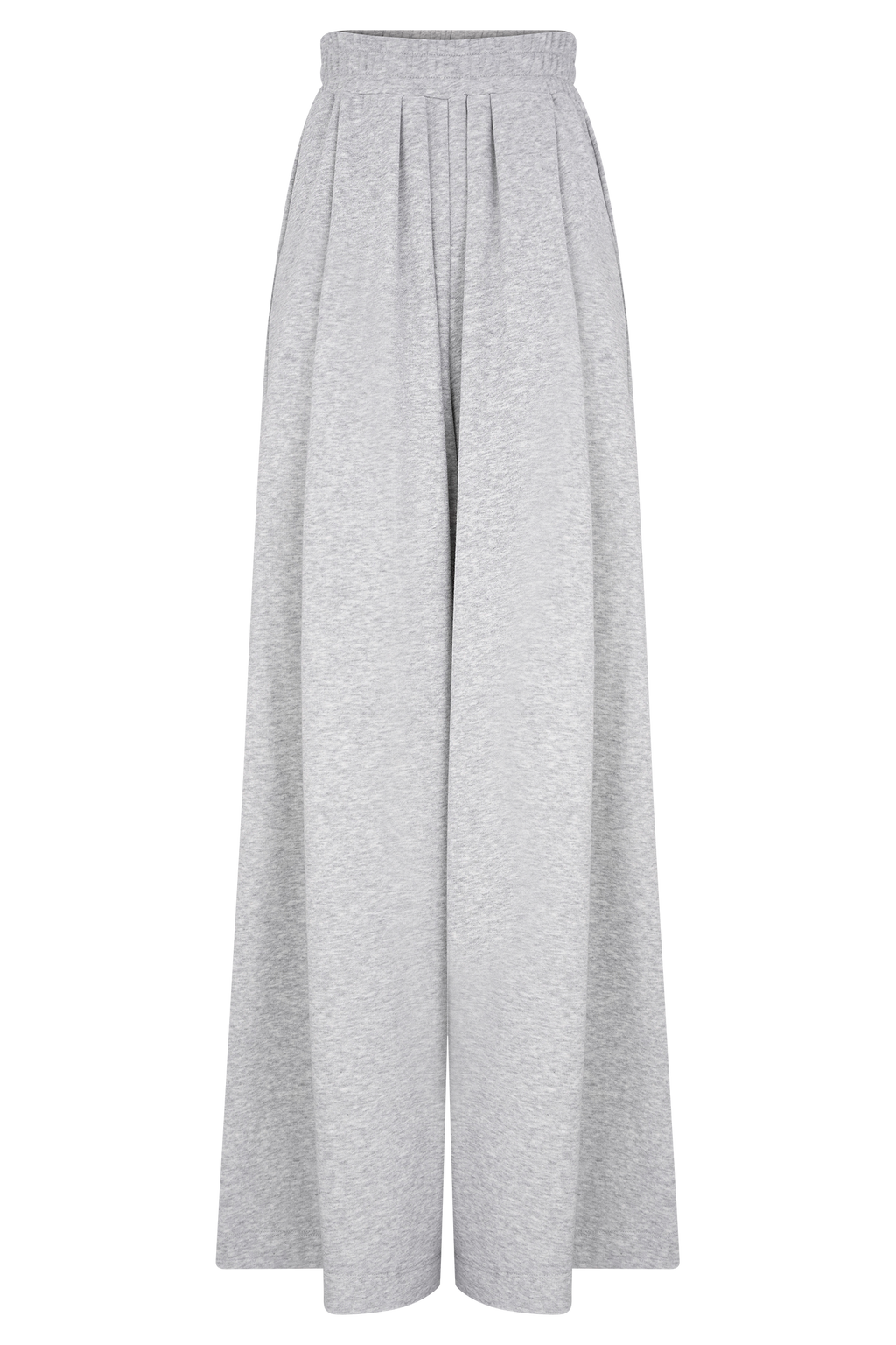 Aspen Gathered Wide Leg Jogger - Light Grey Marle