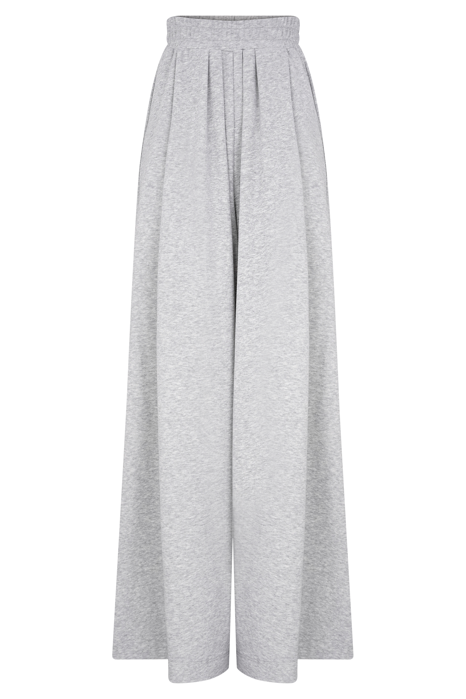 Aspen Gathered Wide Leg Jogger - Light Grey Marle