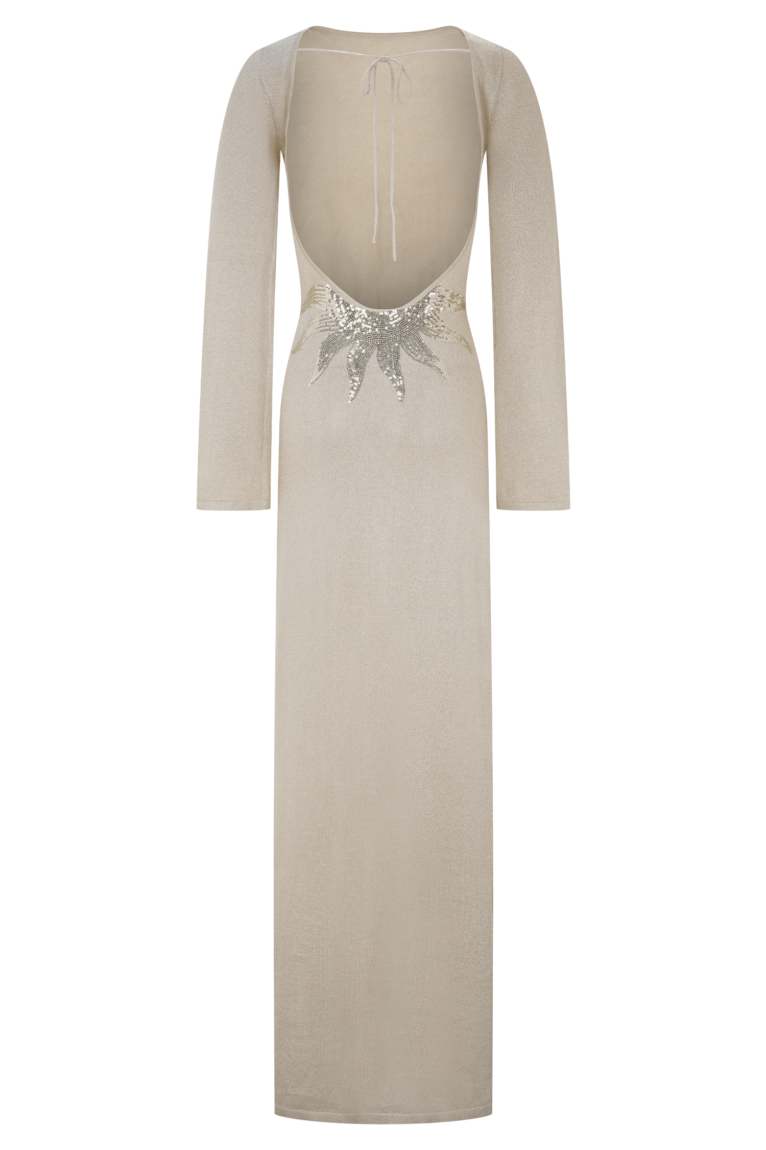 Atticus Knit Maxi Dress With Sequin - Gold