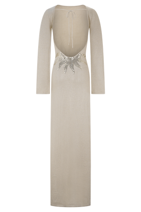 Atticus Knit Maxi Dress With Sequin - Gold