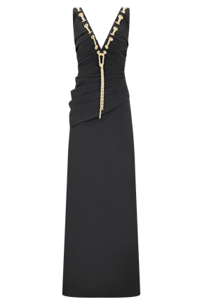 Axton Low Neck Maxi Dress - Black