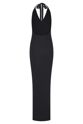 Ayella Cowl Knit Maxi Dress - Black