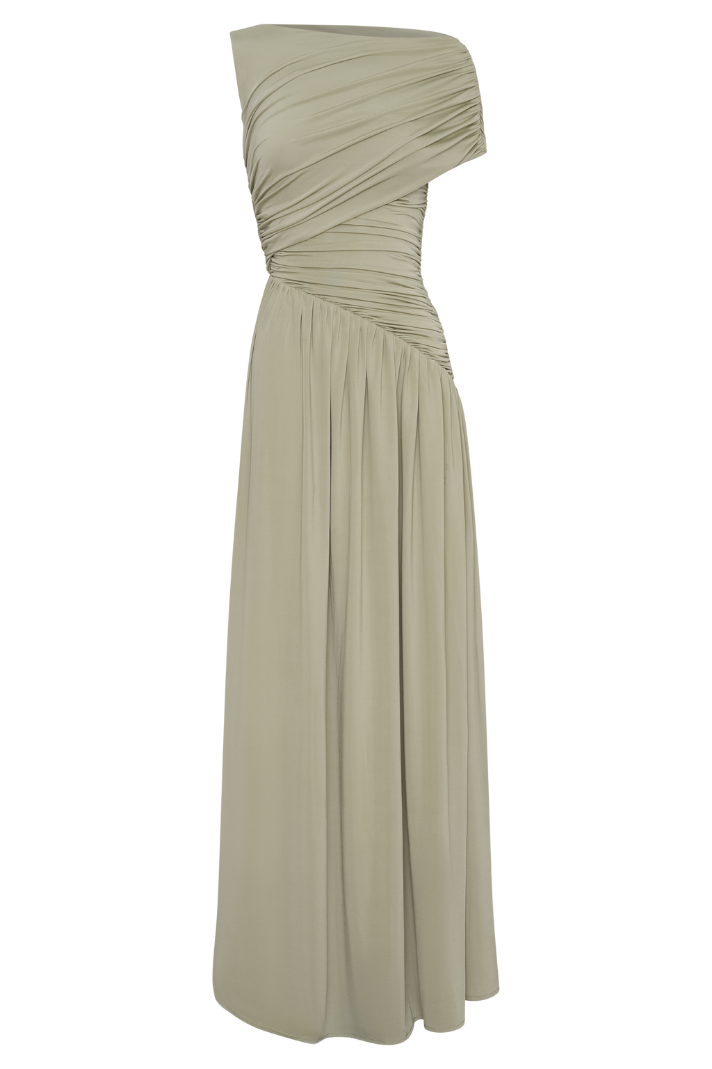 Ayeshya Slinky Asymmetric Maxi Dress - Sage