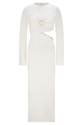 Azariah Long Sleeve Knit Midi Dress - Ivory
