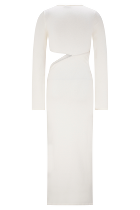 Azariah Long Sleeve Knit Midi Dress - Ivory