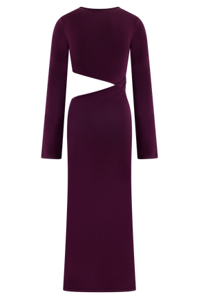 Azariah Long Sleeve Knit Midi Dress - Plum