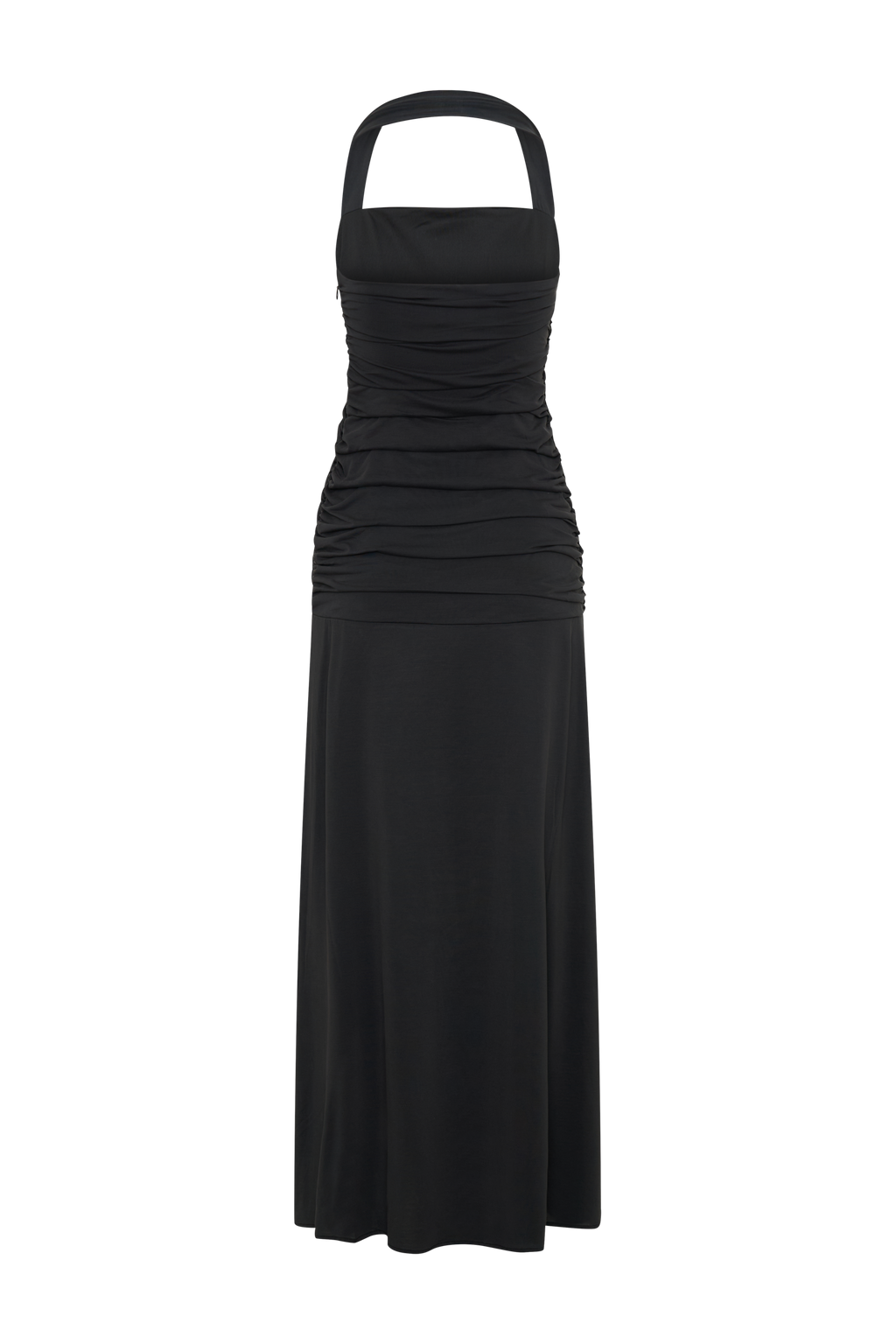 Bentley Peached Jersey Halter Maxi Dress - Black
