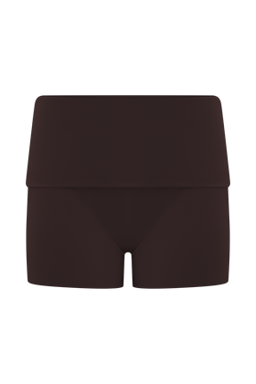 Birdie Fold Over Shorts - Chocolate