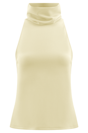 Birdie High Neck Sleeveless Top - Ivory