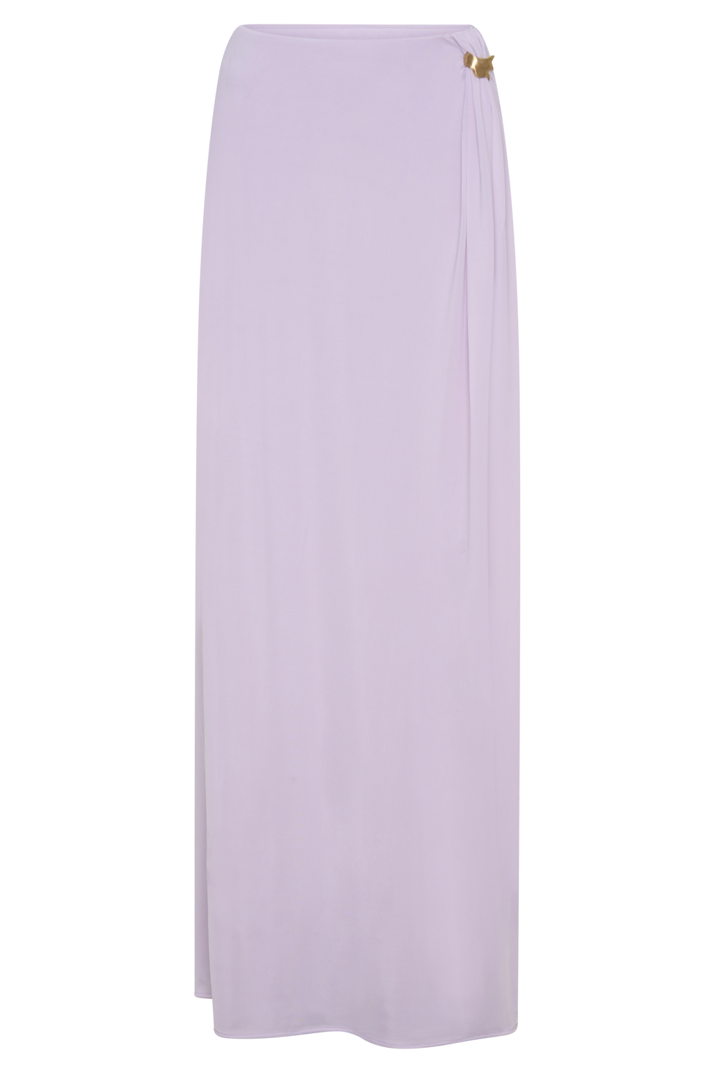 Bridget Slinky Maxi Skirt With Hardware - Dusty Lilac