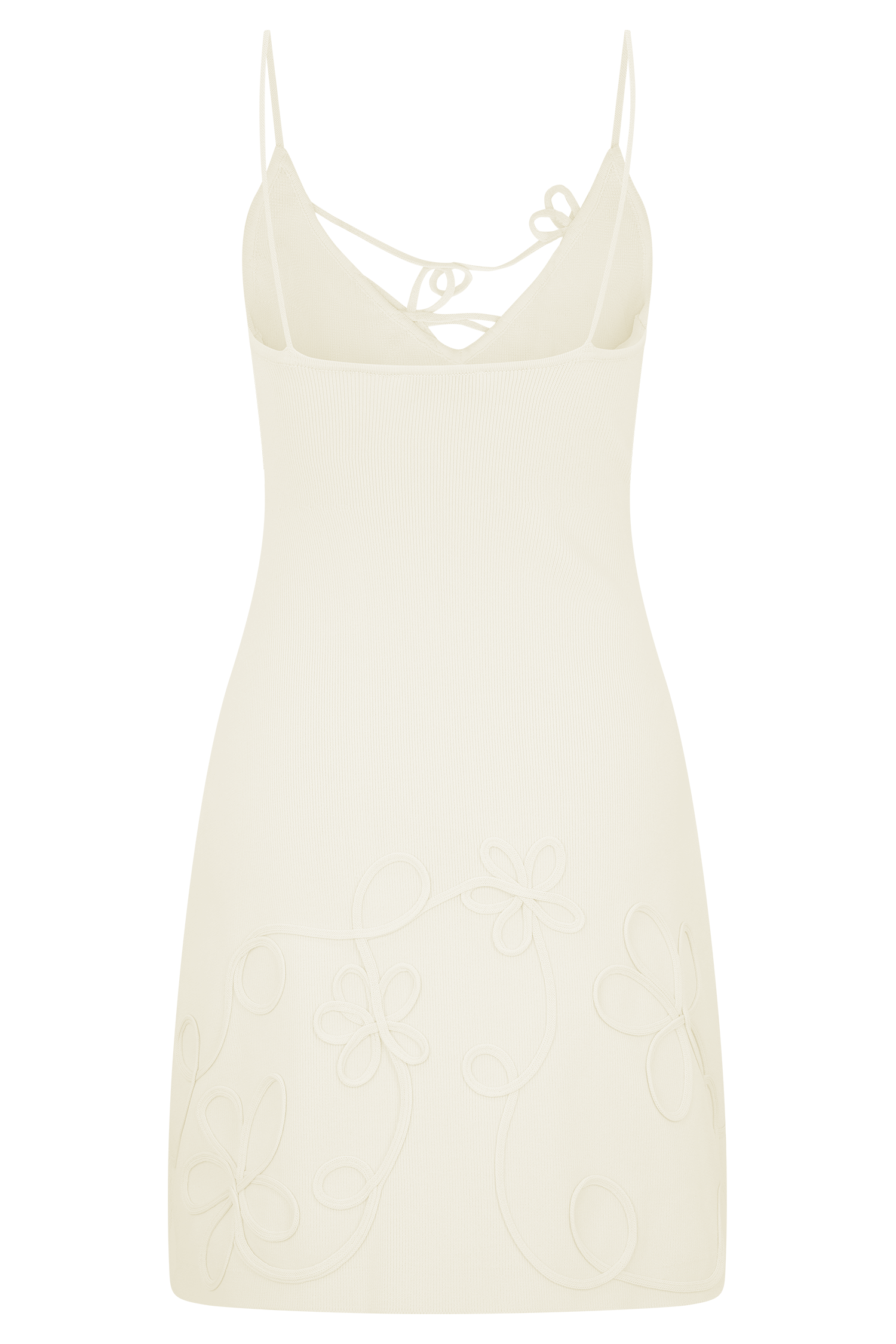 Brullo Embroidery Knit Mini Dress - Ivory
