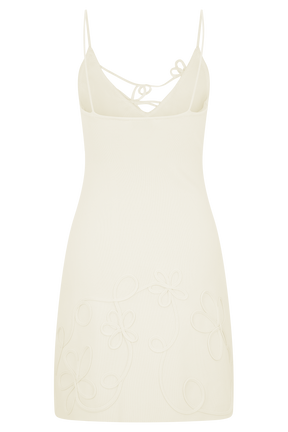 Brullo Embroidery Knit Mini Dress - Ivory