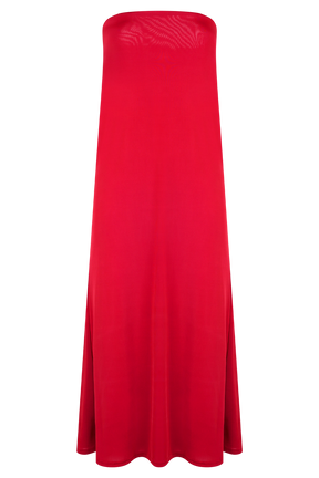 Bruna Slinky Fishtail Maxi Skirt - Red