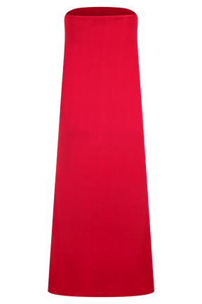 Bruna Slinky Fishtail Maxi Skirt - Red