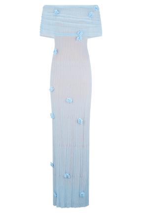 Brynn Orchid Knit Maxi Dress - Baby Blue