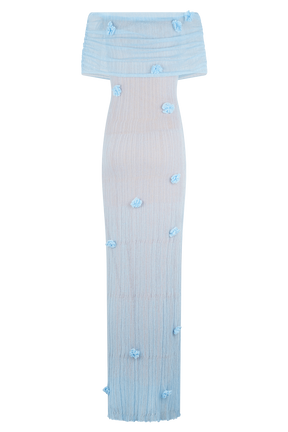 Brynn Orchid Knit Maxi Dress - Baby Blue
