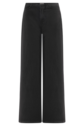 Caitlin Mid Rise Denim Flare Jeans - Washed Black