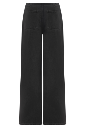 Caitlin Mid Rise Denim Flare Jeans - Washed Black