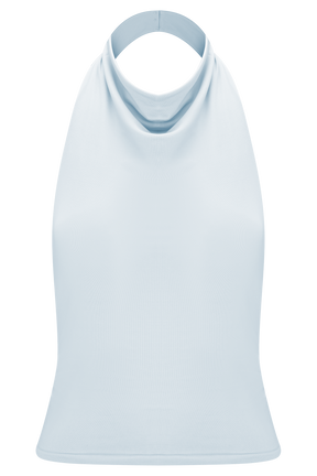 Calandra Slinky Halter Top With Hardware - Pale Blue