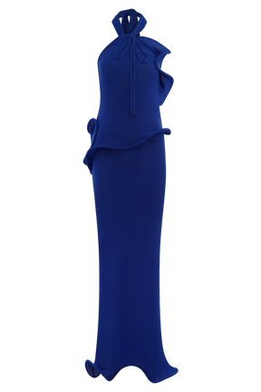 Caprice Halter Knit Maxi Dress - Cobalt