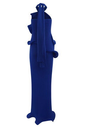 Caprice Halter Knit Maxi Dress - Cobalt