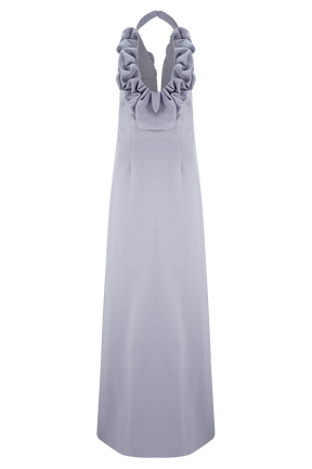 Carolyn Linen Bubble Maxi Dress - Misty Blue