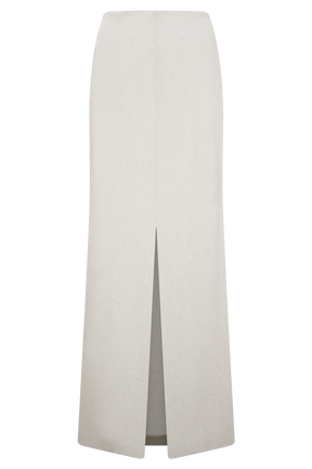 Casey Linen Embroidered Maxi Skirt - Natural