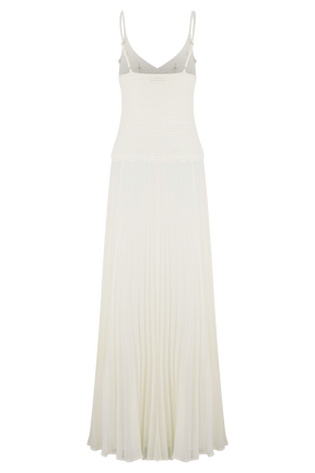 Catherine Crochet Pearl Maxi Dress - White