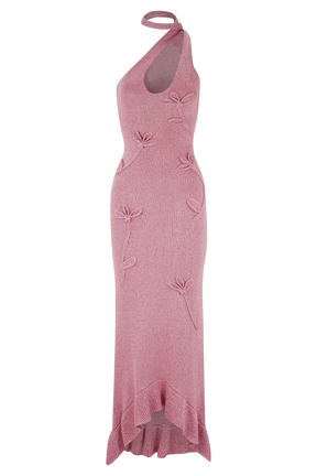 Celestino Floral Metallic Knit Maxi Dress - Pink