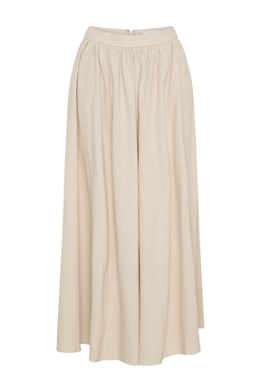 Clarence Linen A-Line Maxi Skirt - Natural