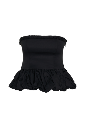 Cora Ruched Strapless Top - Black