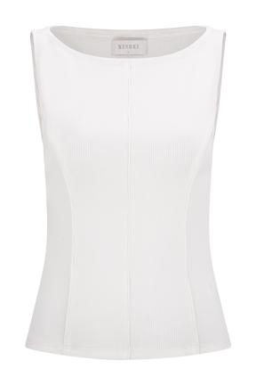 Coraline Panelled Sleeveless Top - White
