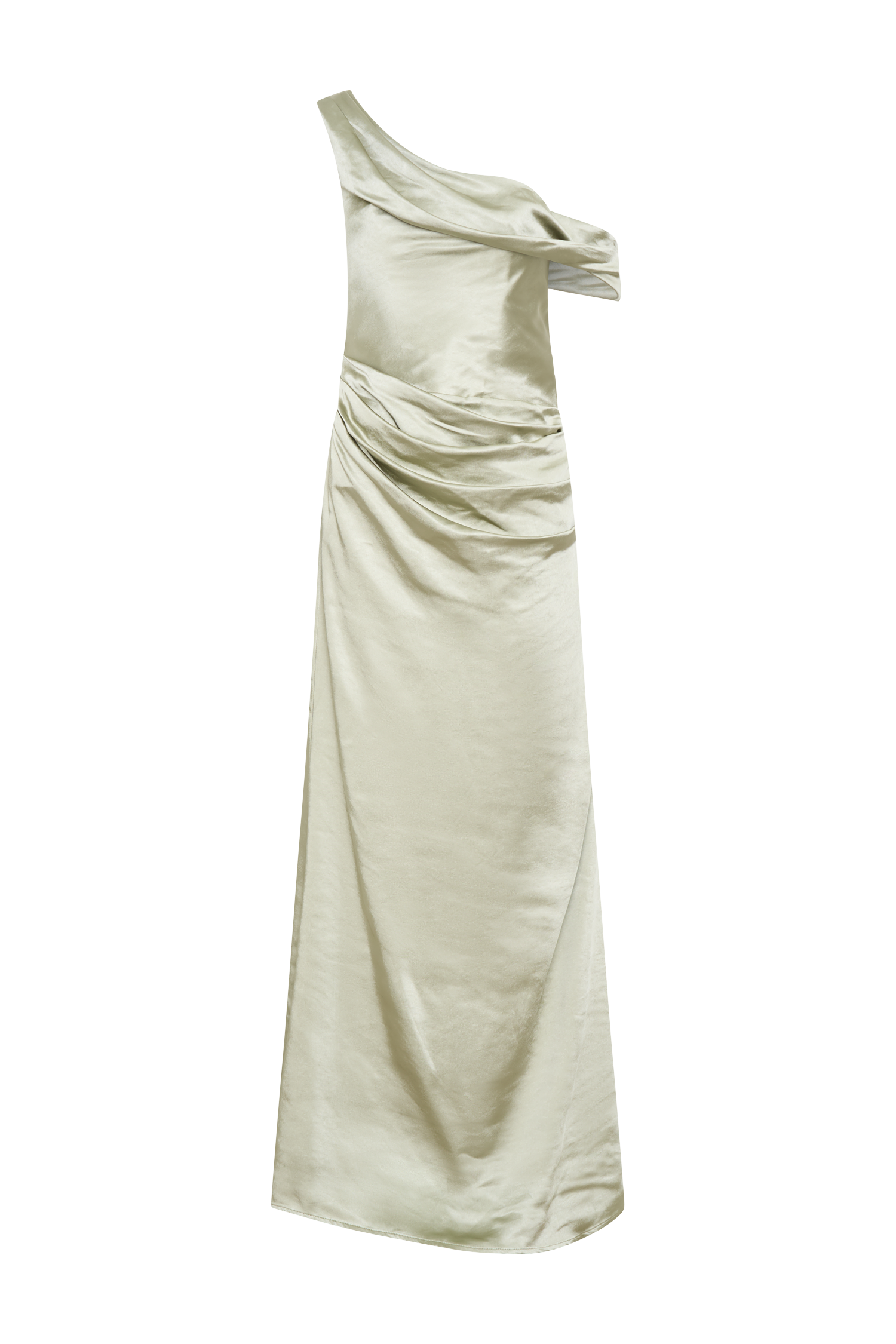 Dalia Off Shoulder Satin Maxi Dress - Sage