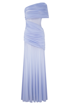 Dallas One Shoulder Mesh Maxi Dress - Lavender