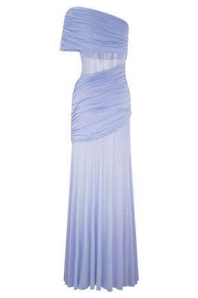 Dallas One Shoulder Mesh Maxi Dress - Lavender