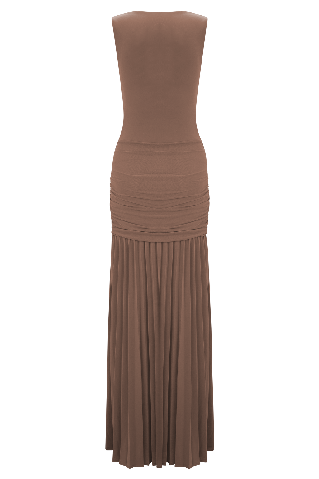 Dania Cowl Neck Slinky Maxi Dress - Mocha Mousse