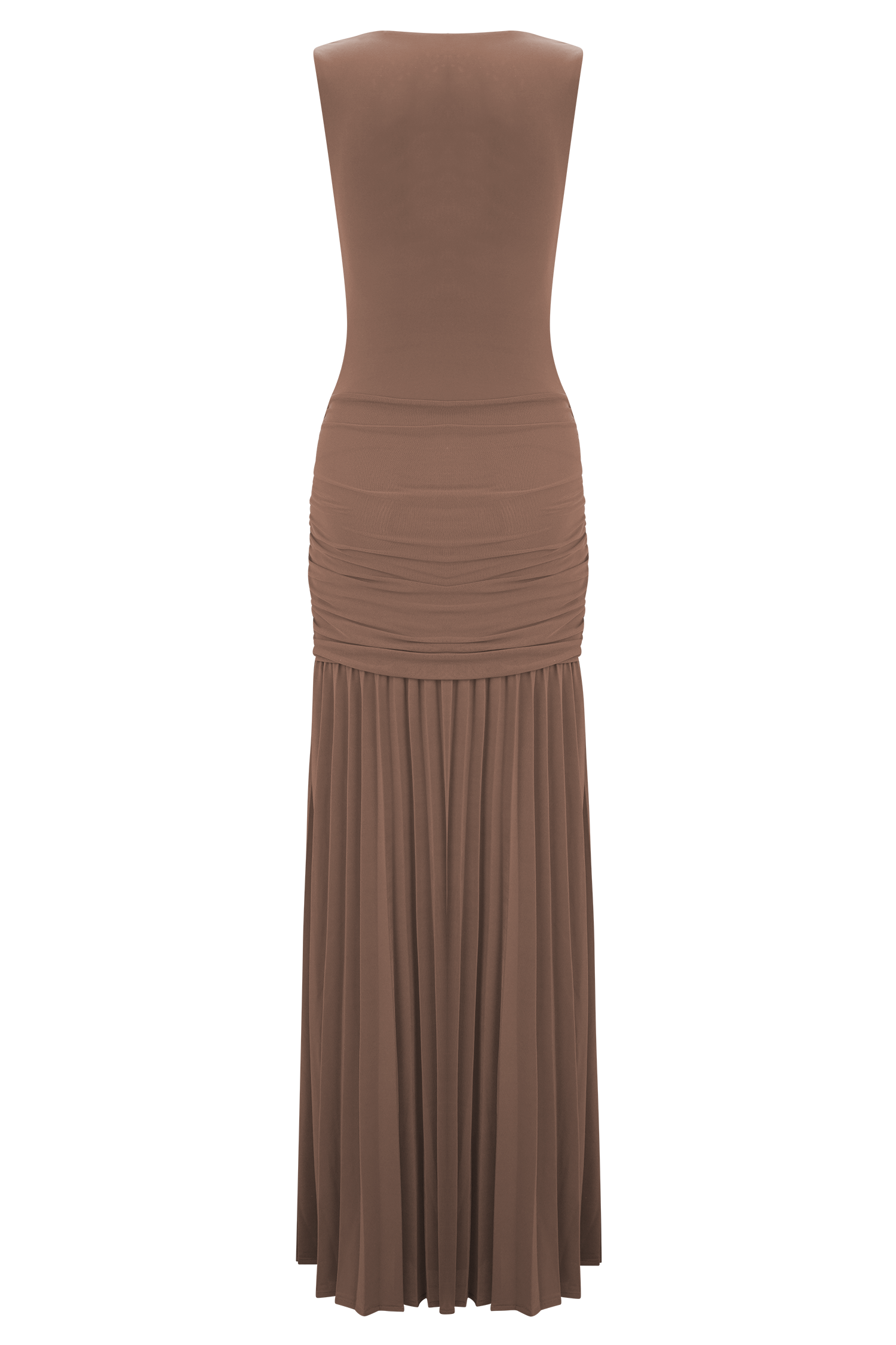 Dania Cowl Neck Slinky Maxi Dress - Mocha Mousse