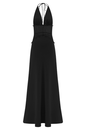 Dinah Lace And Satin Maxi Dress - Black