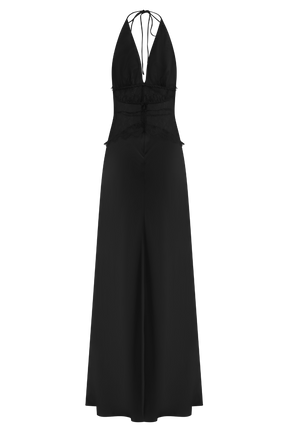 Dinah Lace And Satin Maxi Dress - Black