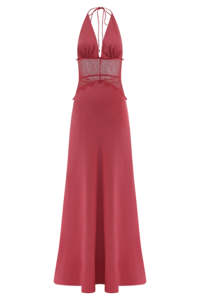 Dinah Lace And Satin Maxi Dress - Blush Rose